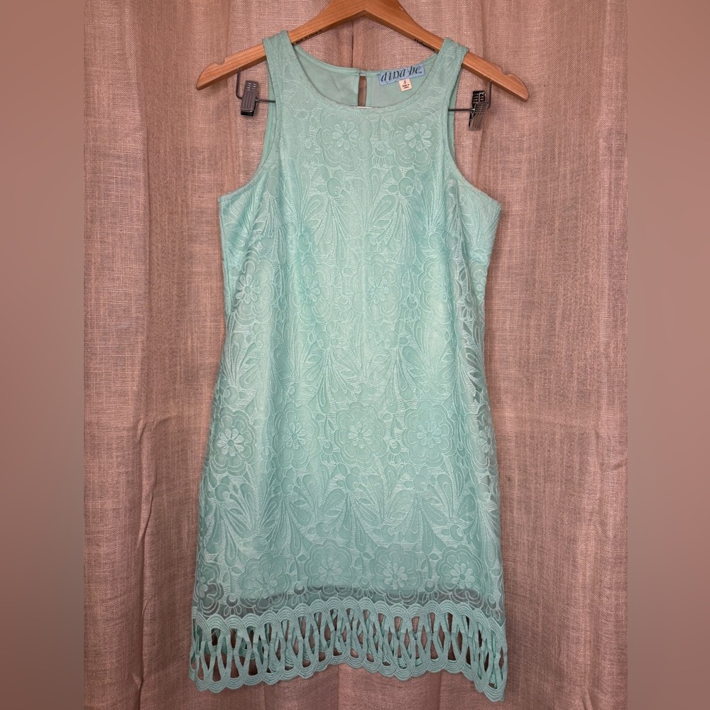 Dina Be Sleeveless Lace Dress - Light Blue